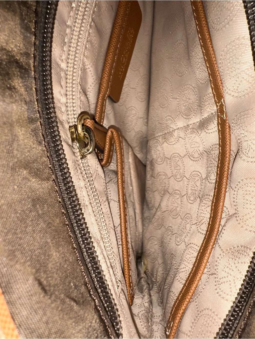 Michael Kors Brown and Tan Crossbody Bag